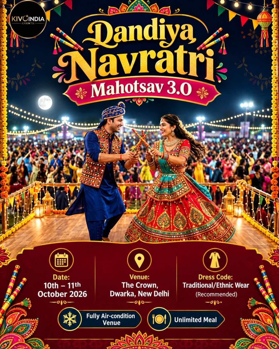 EventZuzu Facebook ad: Dandiya Navratri Mahotsav 3.O