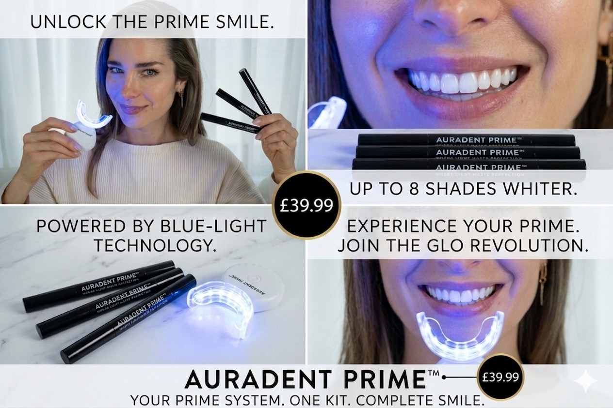 Auradent Prime Facebook ad: AURADENT PRIME Teeth Whitening Kit - 32 Lamp LED Light…