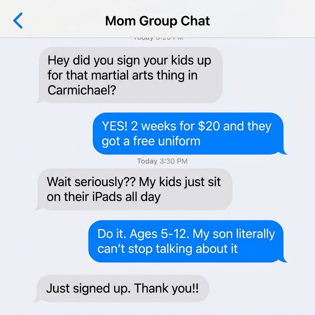 Carmichael Academy - Family Taekwondo Facebook ad: Family Martial Arts!
