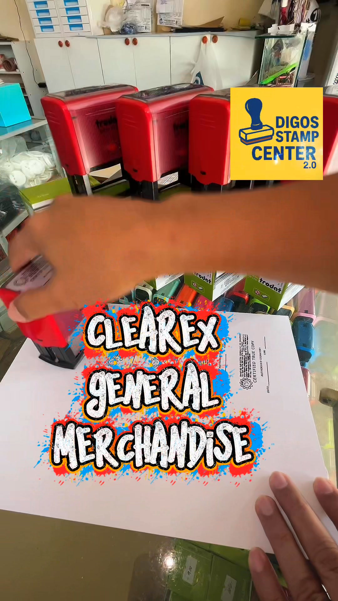 Digos Stamp Center 2.0 Facebook ad: Looking for a custom stamp?