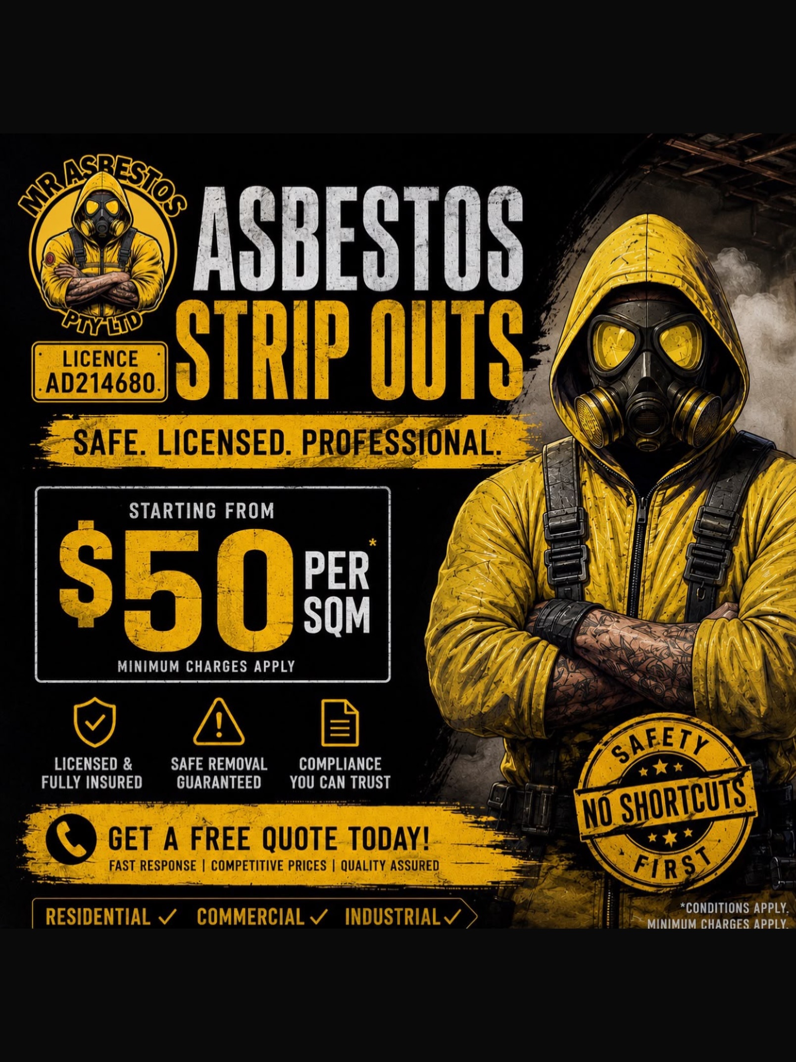 mrasbestos_ptyltd Facebook ad: NEED ASBESTOS REMOVED?