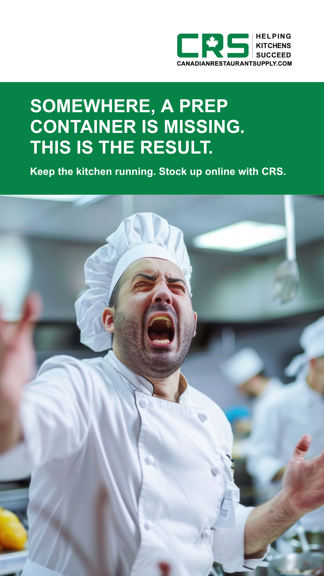 Canadian Restaurant Supply Ltd. Facebook ad: CRS Home page