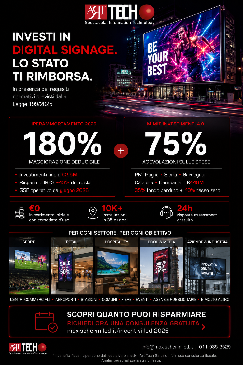 Art Tech Facebook ad: Incentivi LED 2026, Richiedi consulenza gratuita