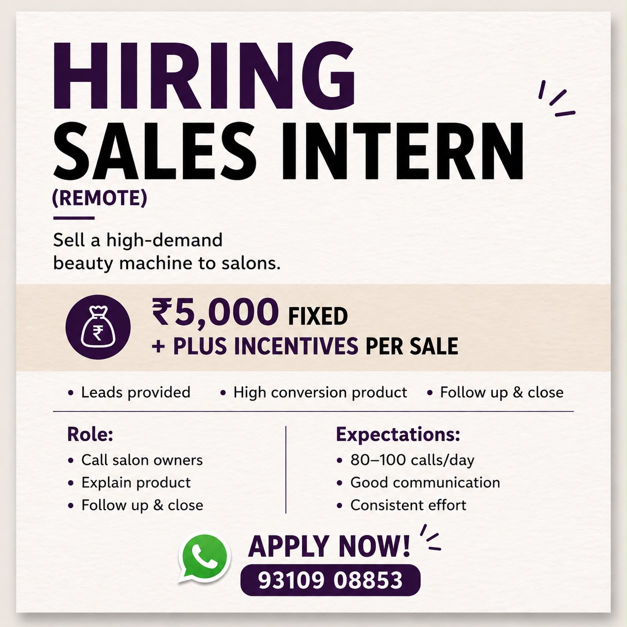 Creative Banyan - Advertising Agency Facebook ad: We’re Hiring: Remote Sales Intern!