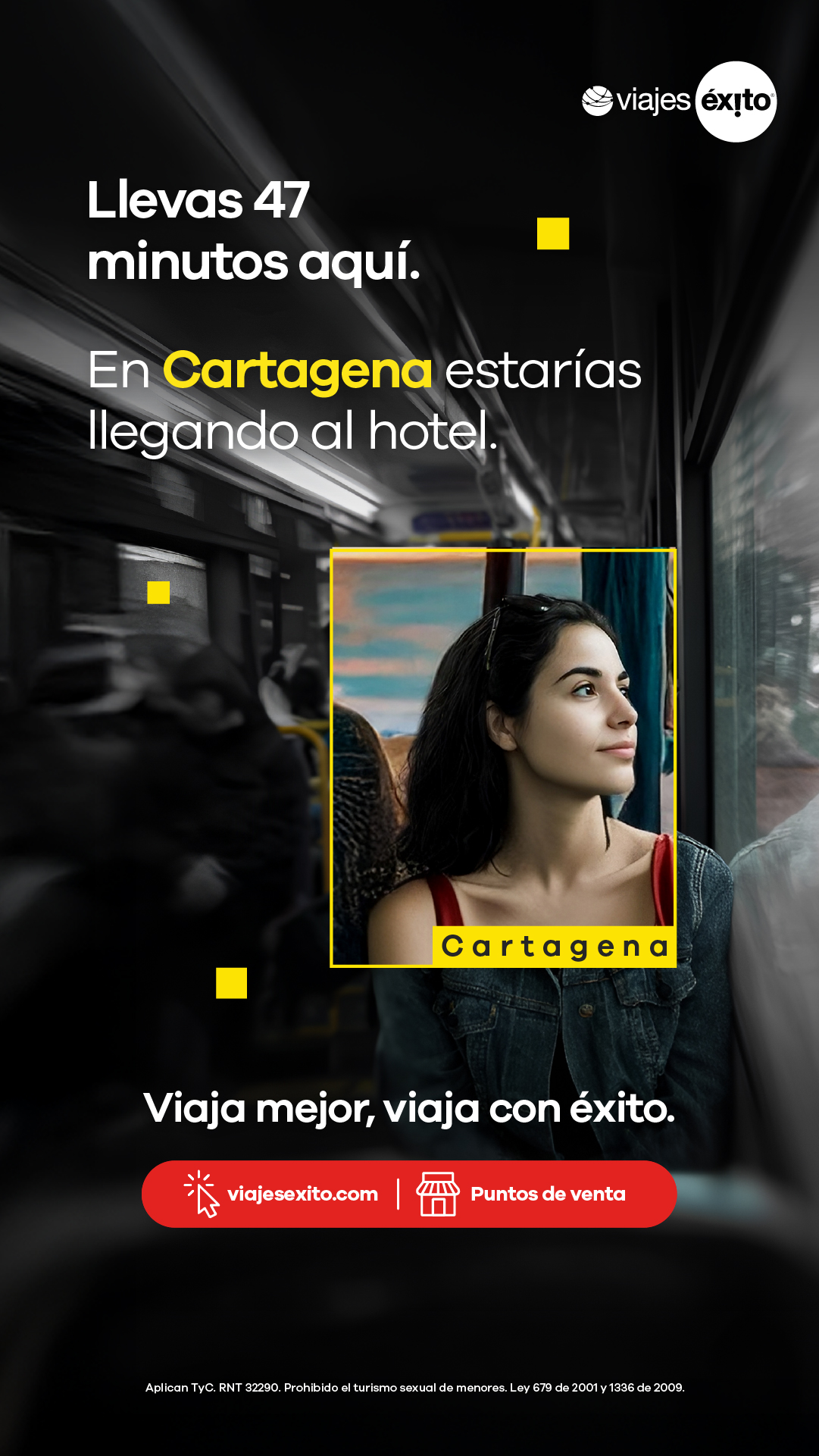 Viajes Éxito Facebook ad: Viaja mejor, viaja con éxito.