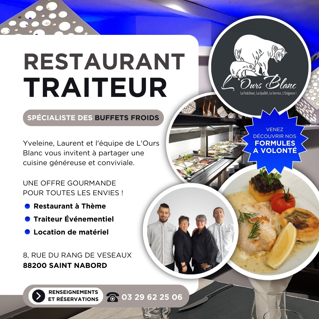 Restaurant Traiteur L'ours Blanc Facebook ad: L’Ours Blanc: restaurant traiteur Saint-Nabord, service…