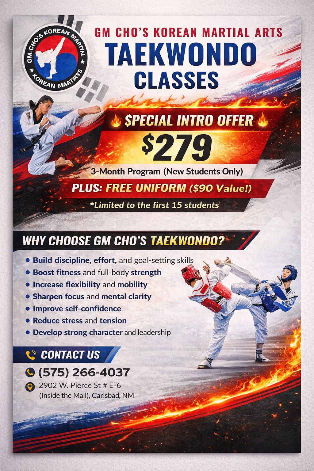 Grand Master Cho's Korean Martial Arts Facebook ad: Attention Parents and future students!