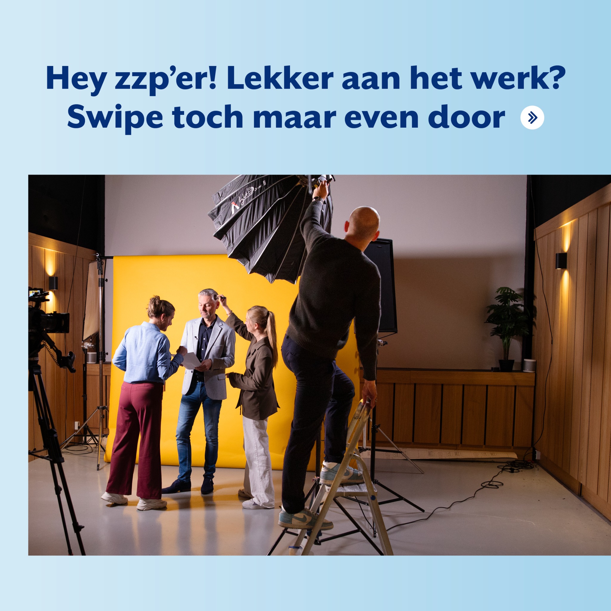 Zelfstandig Ondernemers Facebook ad: Bij Zelfstandig Ondernemers vangen zzp’ers elkaar op.