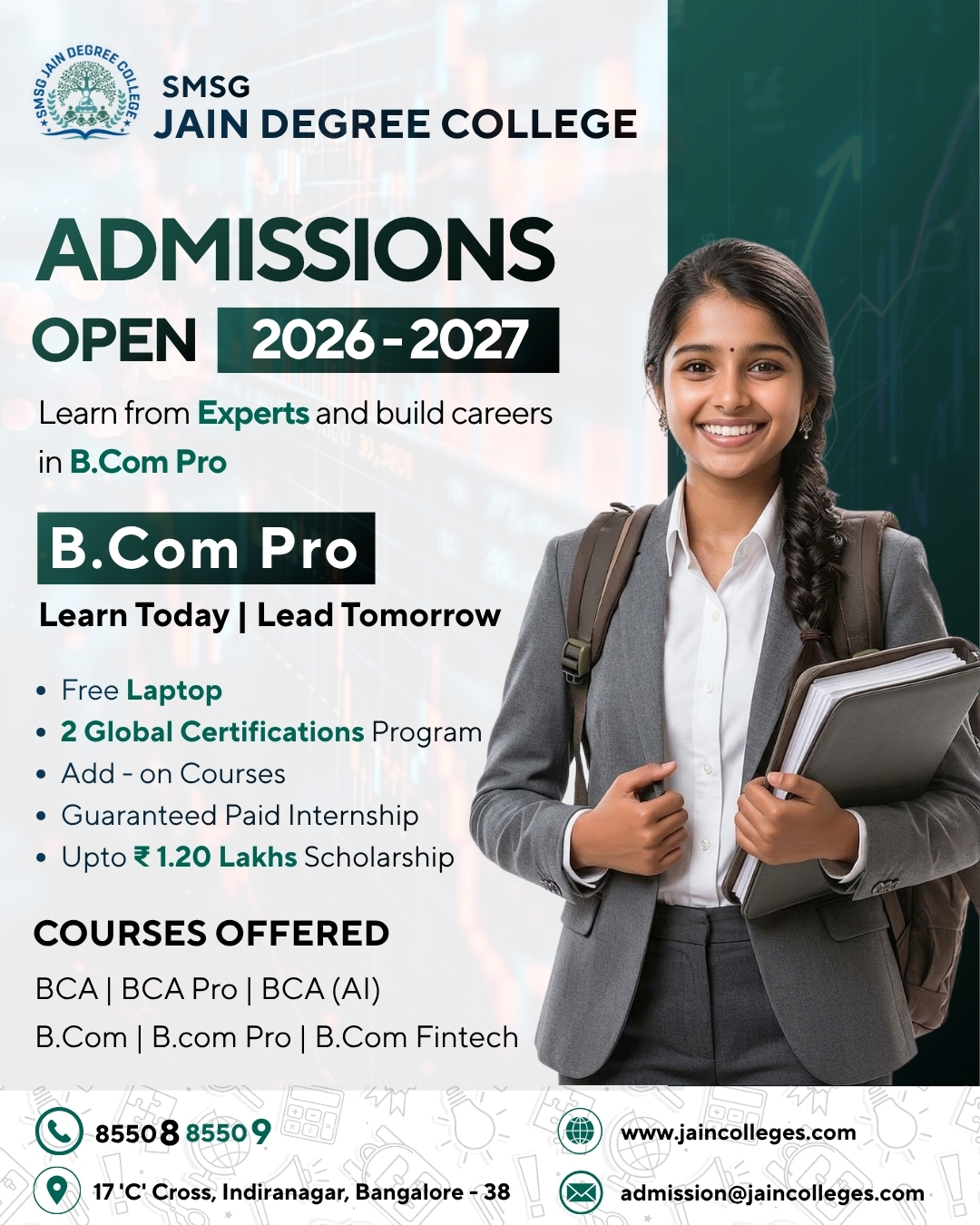 Jain PU & Degree College Facebook ad from May 14, 2026