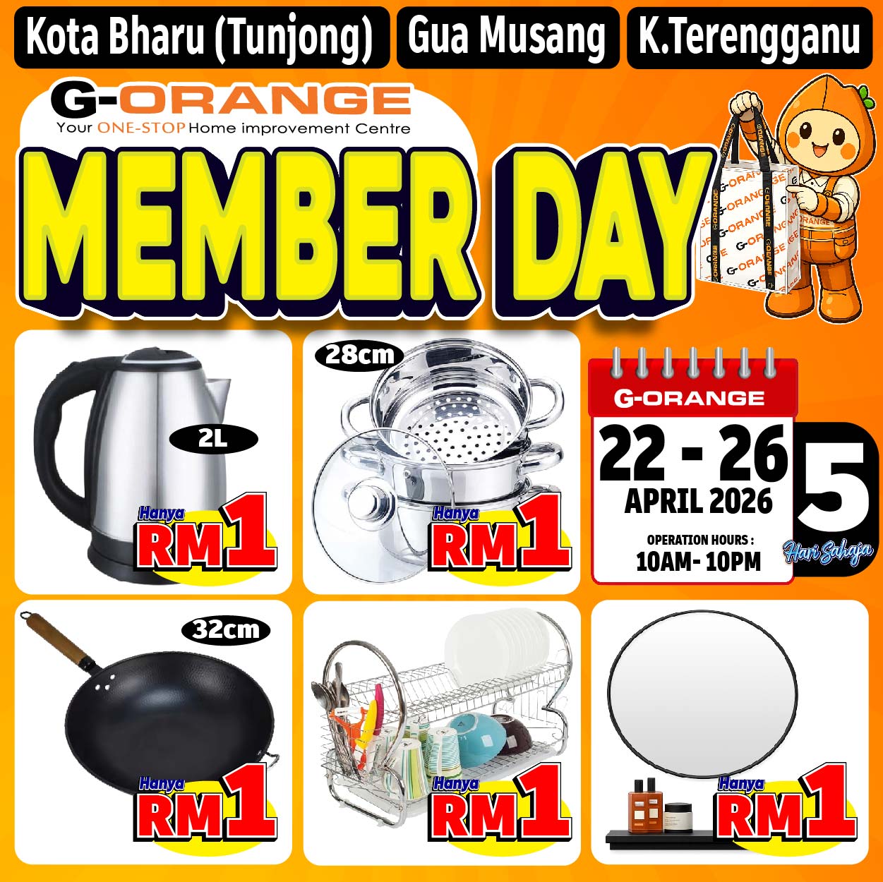 G-Orange Mall Facebook ad: PROMOSI MEMBER DAY HARGA SERENDAH RM 1 JAH!