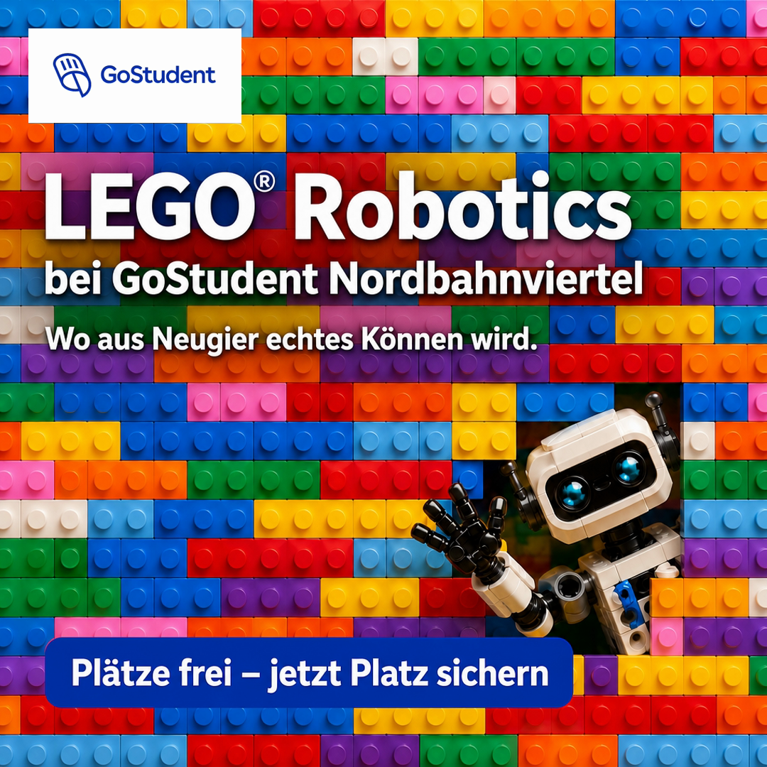GoStudent Nachhilfe-Studio Wien - Nordbahnviertel Facebook ad: MINT Sommer-Camp Wien | LEGO Robotik & Coding für Kinder…