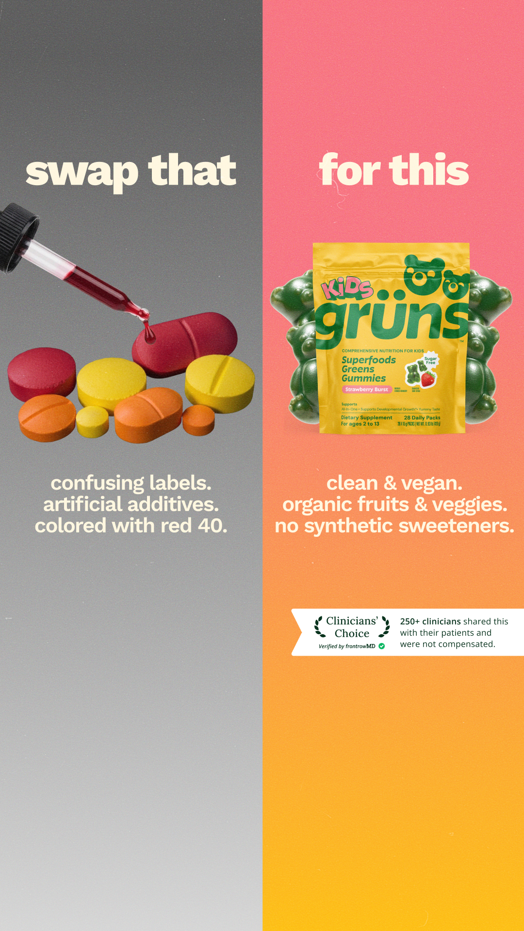 Grüns Kids Facebook ad