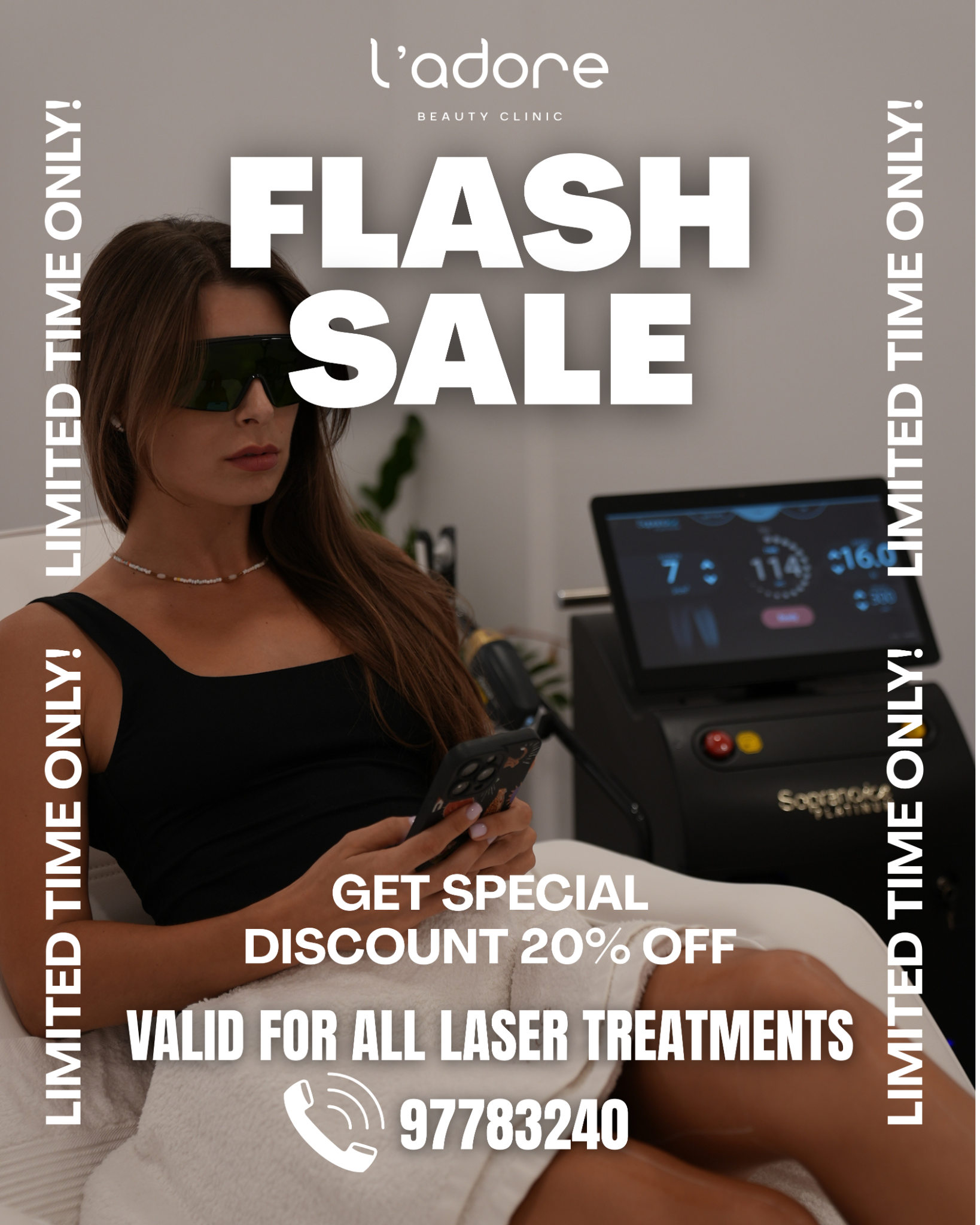 L'adore Clinic Facebook ad: Chat with us