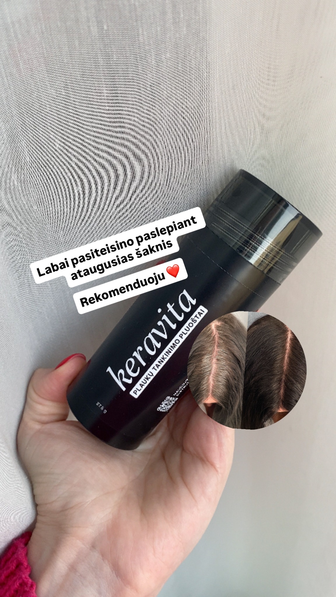 Keravita Facebook ad: Plaukų tankinimo pluoštai