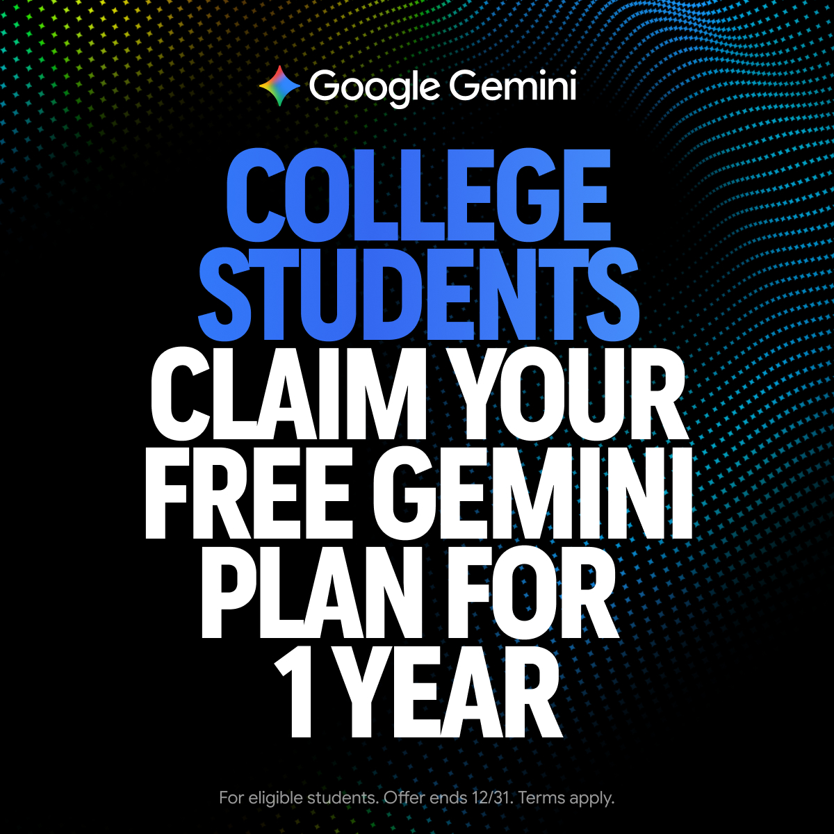 Google Gemini App Facebook ad: Claim Free Student Plan