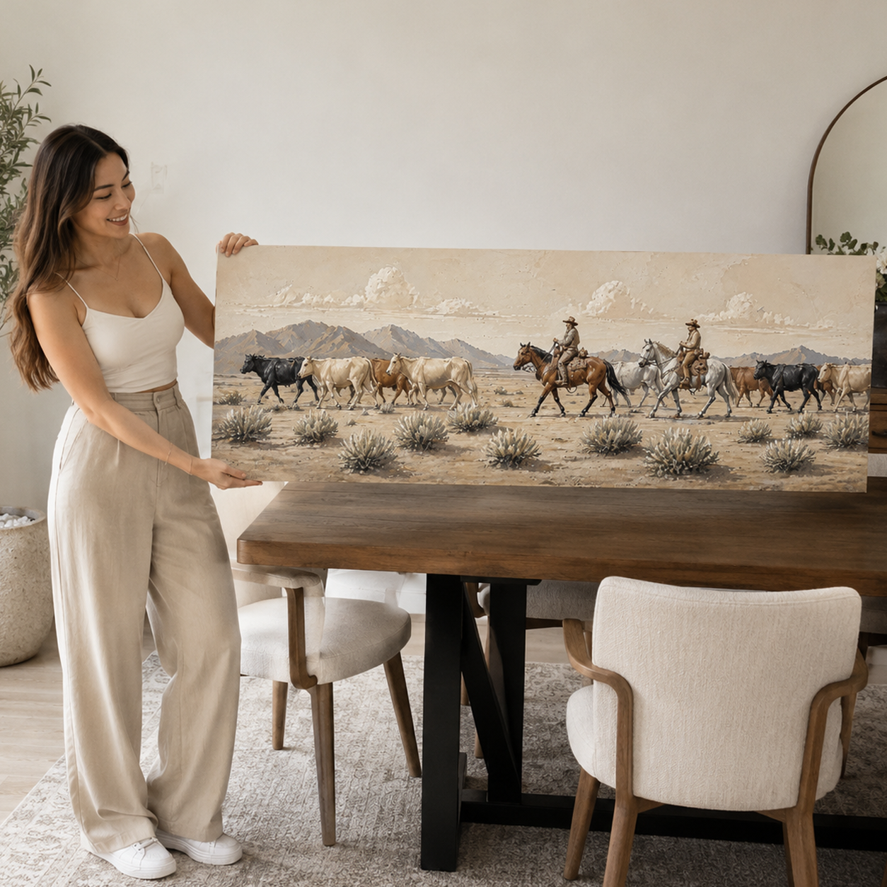 Tailored Canvases - Personalized Art Facebook ad: Frontier Cattle Drive