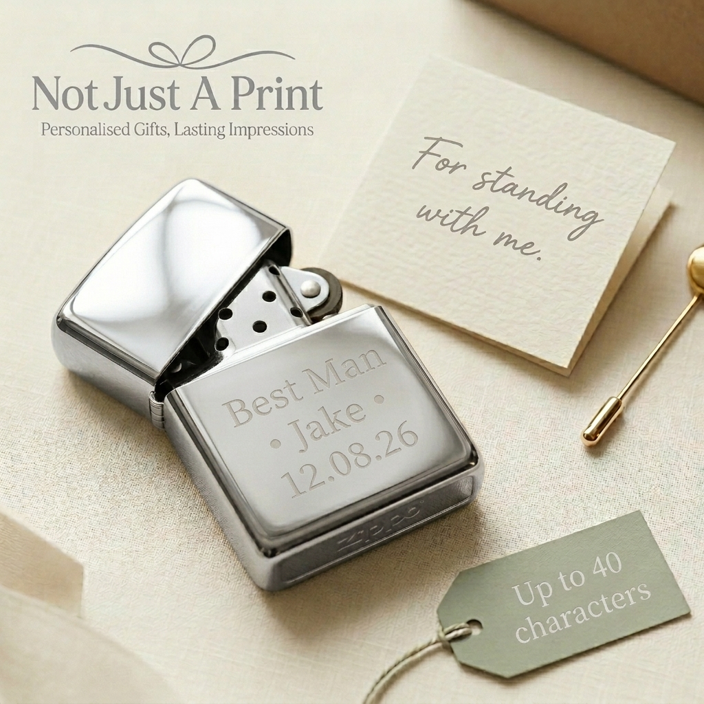 Not Just A Print Facebook ad: Engrave Their Day: Best Man Gift