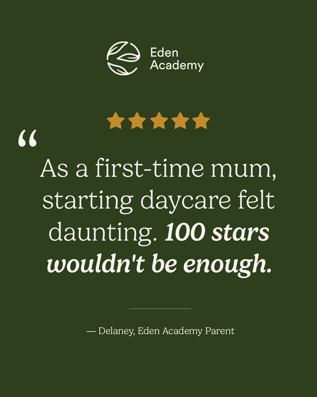 Eden Academy Childcare Facebook ad: Book a tour at your nearest centre.