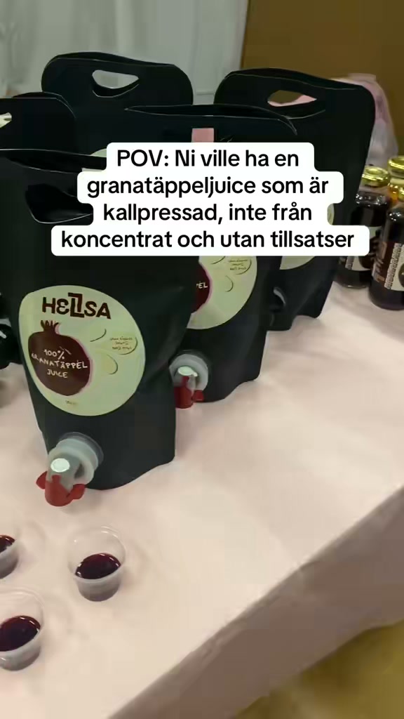 Hellsafoods Facebook ad: 12 granatäpplen. En juice.