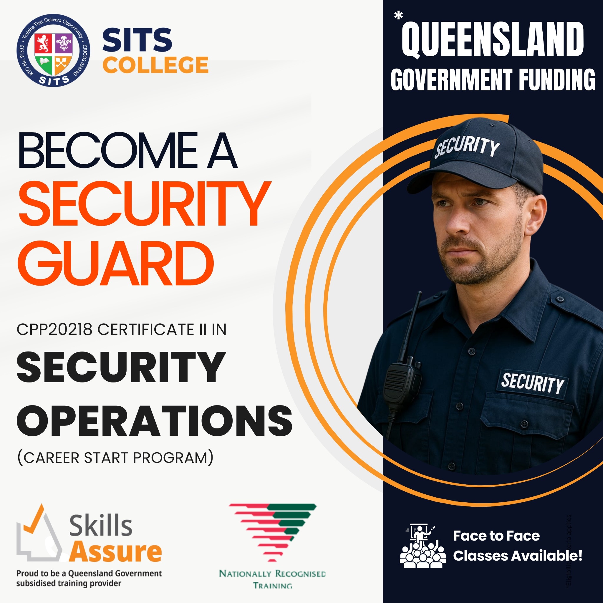 SITS College Facebook ad: Queensland Govt. Funding* Available
