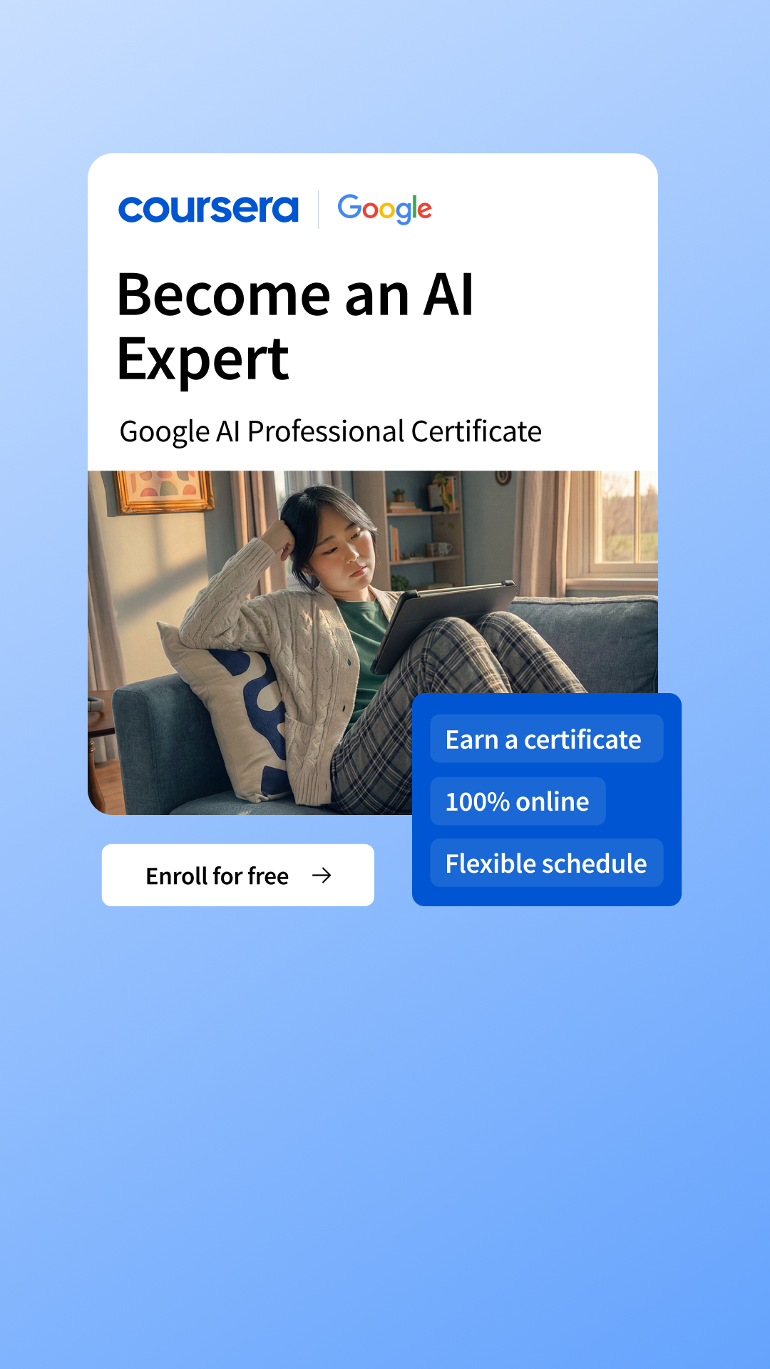 Coursera Facebook ad