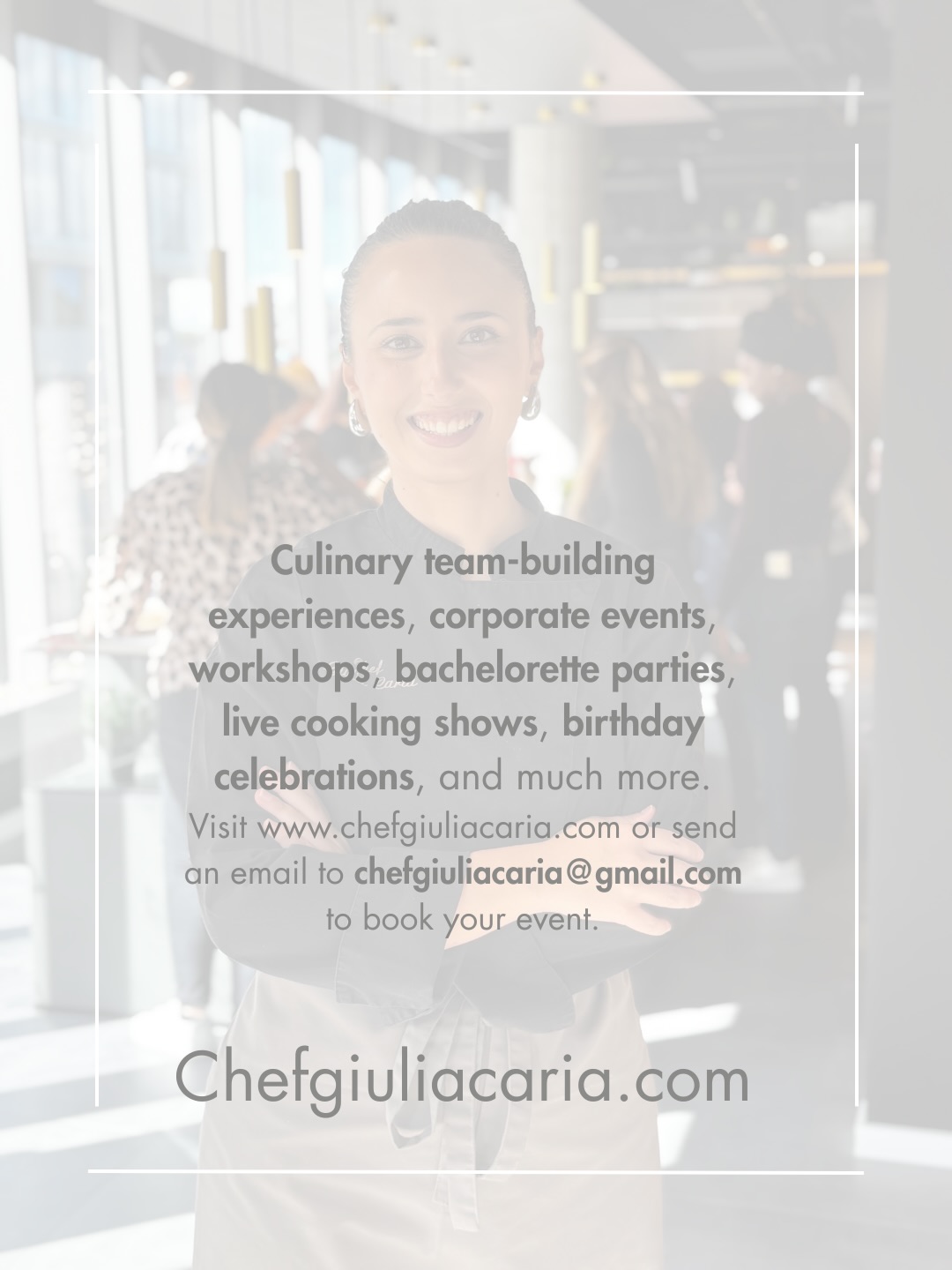 Chef Giulia Caria Facebook ad: It’s about more than just food.