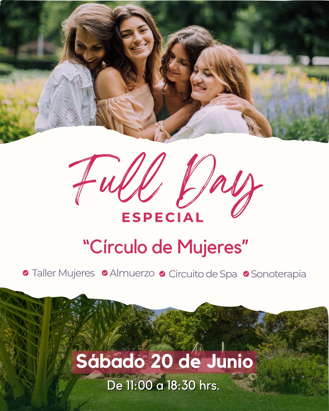 OLMUÉ NATURA lodge & spa Facebook ad: FULL DAY ESPECIAL: CÍRCULO DE MUJERES @sentirvibrante