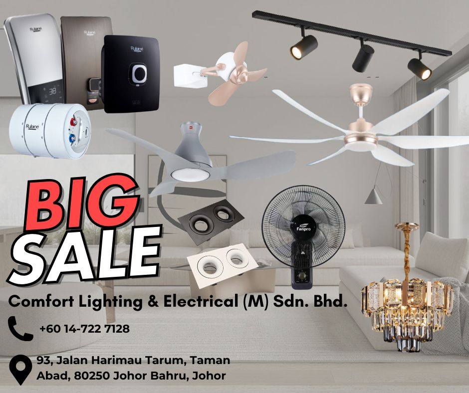 Comfort Lighting & Electrical M Sdn Bhd Facebook ad: Biggest Offer Sales Promotion at Comfort Lighting &…
