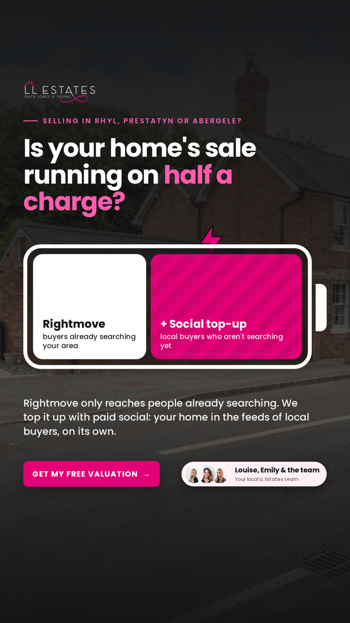 LL Estates Facebook ad: Click for your Free Valuation.