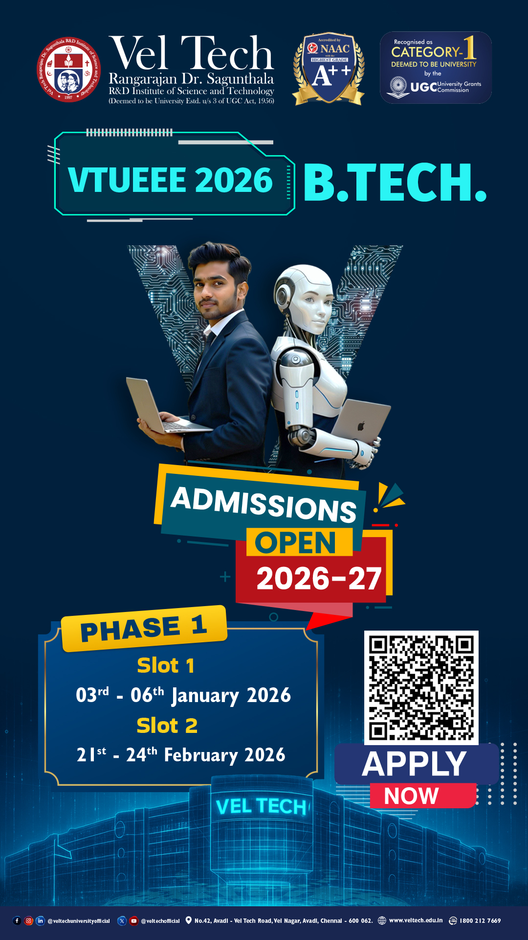 Veltech Deemed to be University Facebook ad