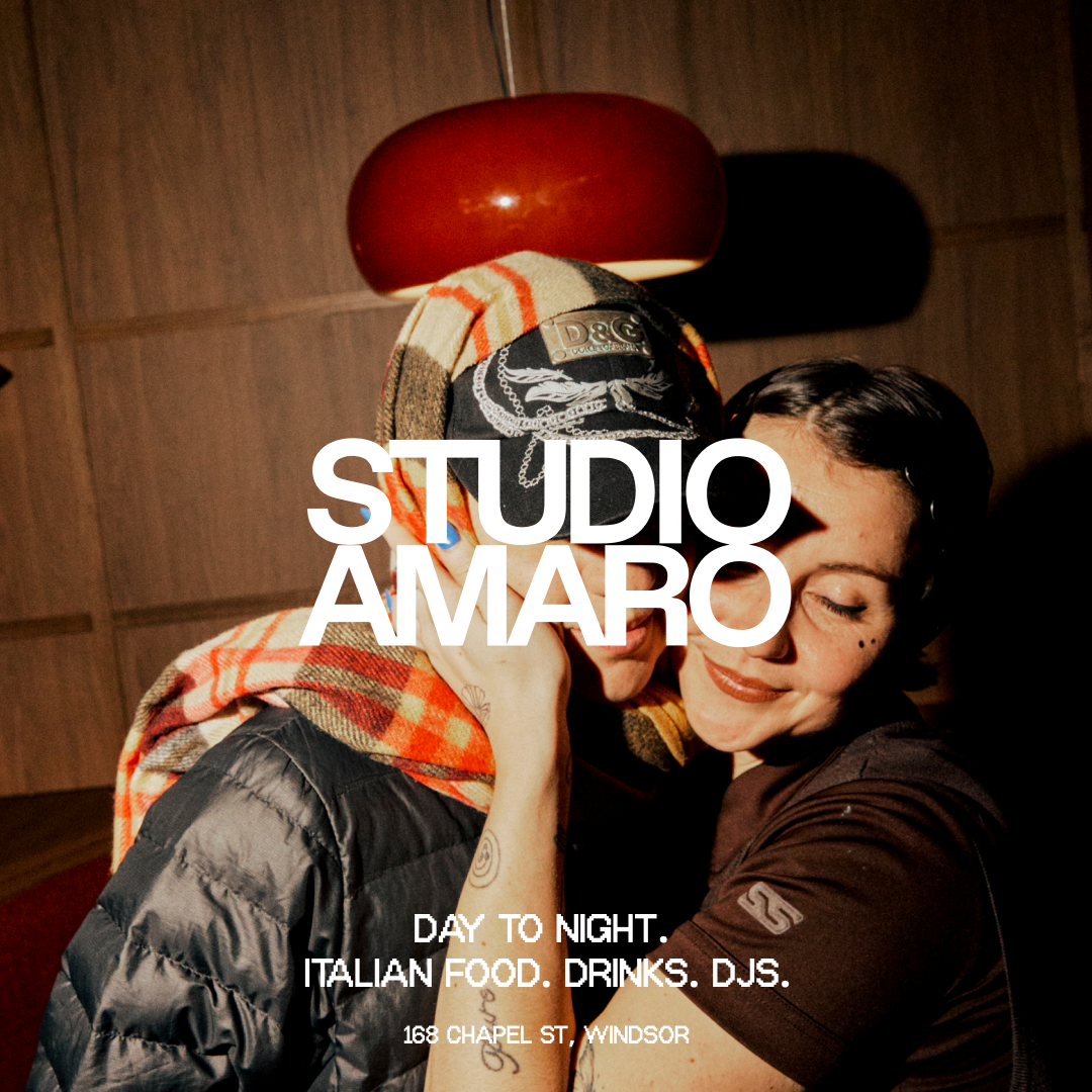 Studio Amaro Facebook ad: Italian food, drinks, and DJs-day to night.