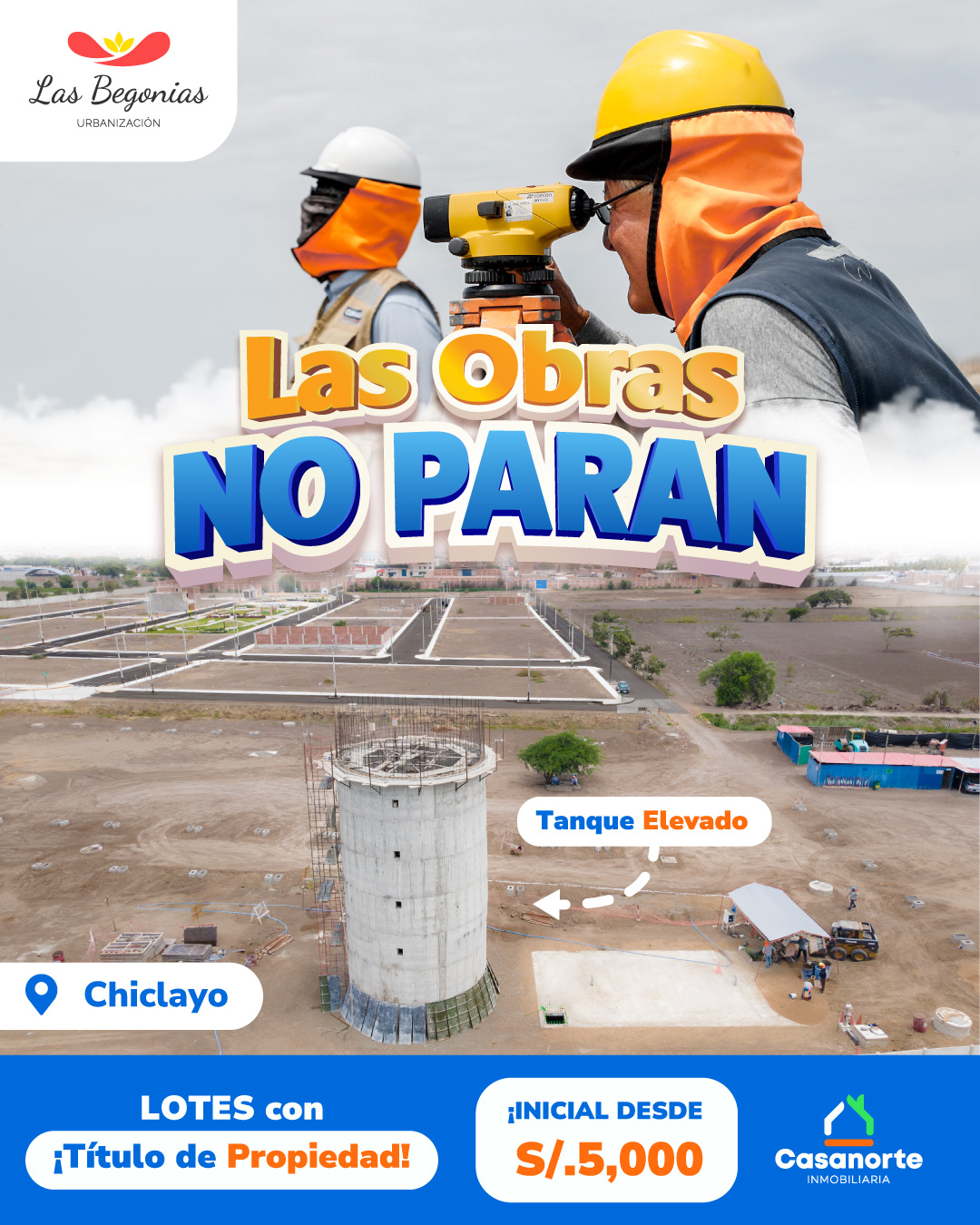 Casanorte Inmobiliaria Facebook ad: Tu lote listo para construir empieza aquí