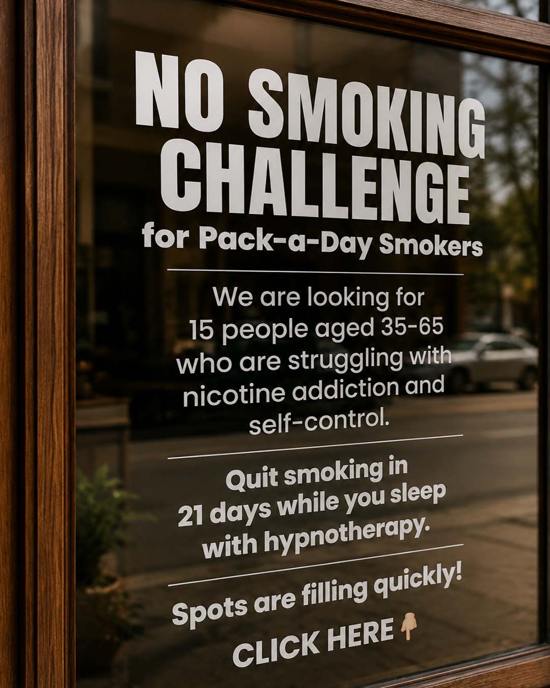 Hypnozio: power of hypnotherapy Facebook ad: Quit Smoking in a Way That Actually Feels Easy
