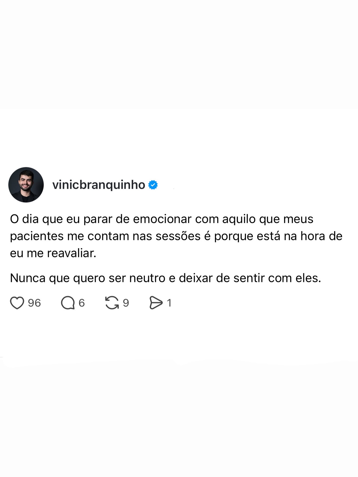 Psi Vinícius Branquinho Facebook ad: Ser psicólogo clínico não significa ser neutro, só…