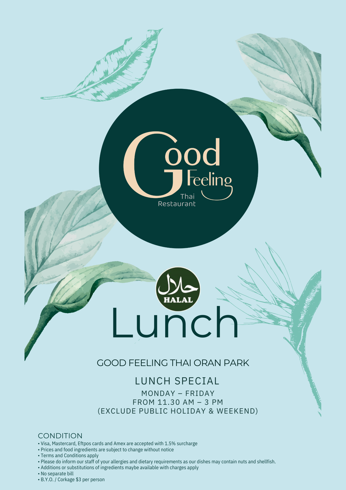 Good FeelingThai Oran Park Facebook ad: Lunch Special at Good Feeling Thai!