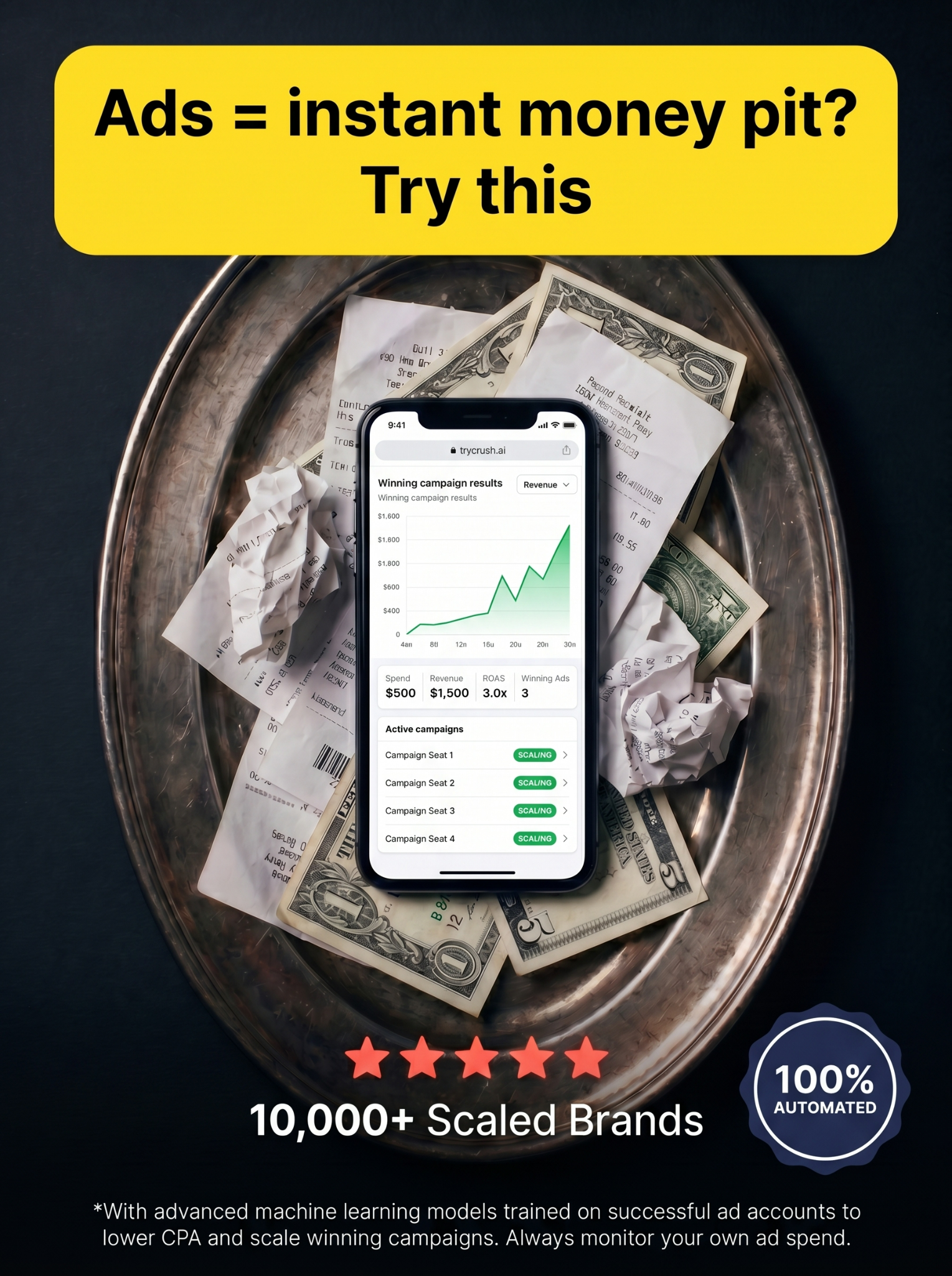 trycrush.ai Facebook ad