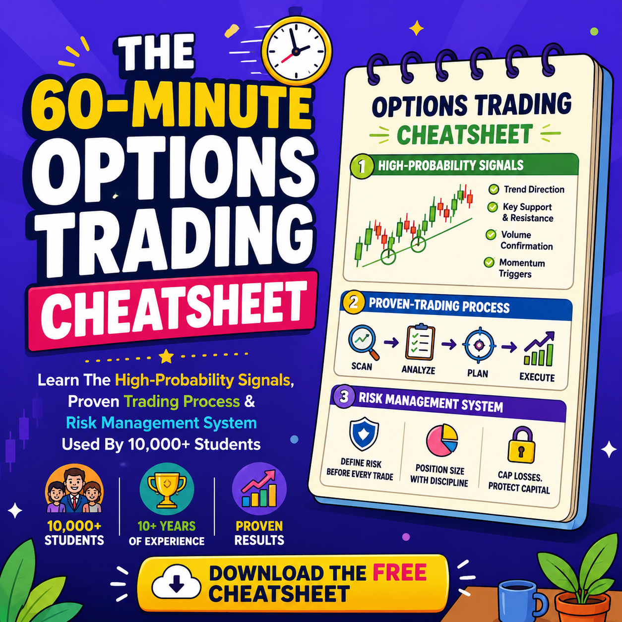 FOTA Options Academy Facebook ad: The 60 Minute Options Trading Cheatsheet - For Busy…