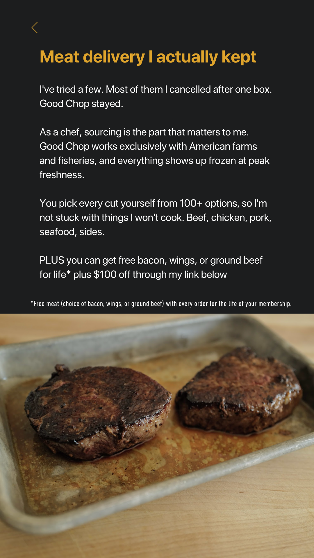 GoodChop Facebook ad