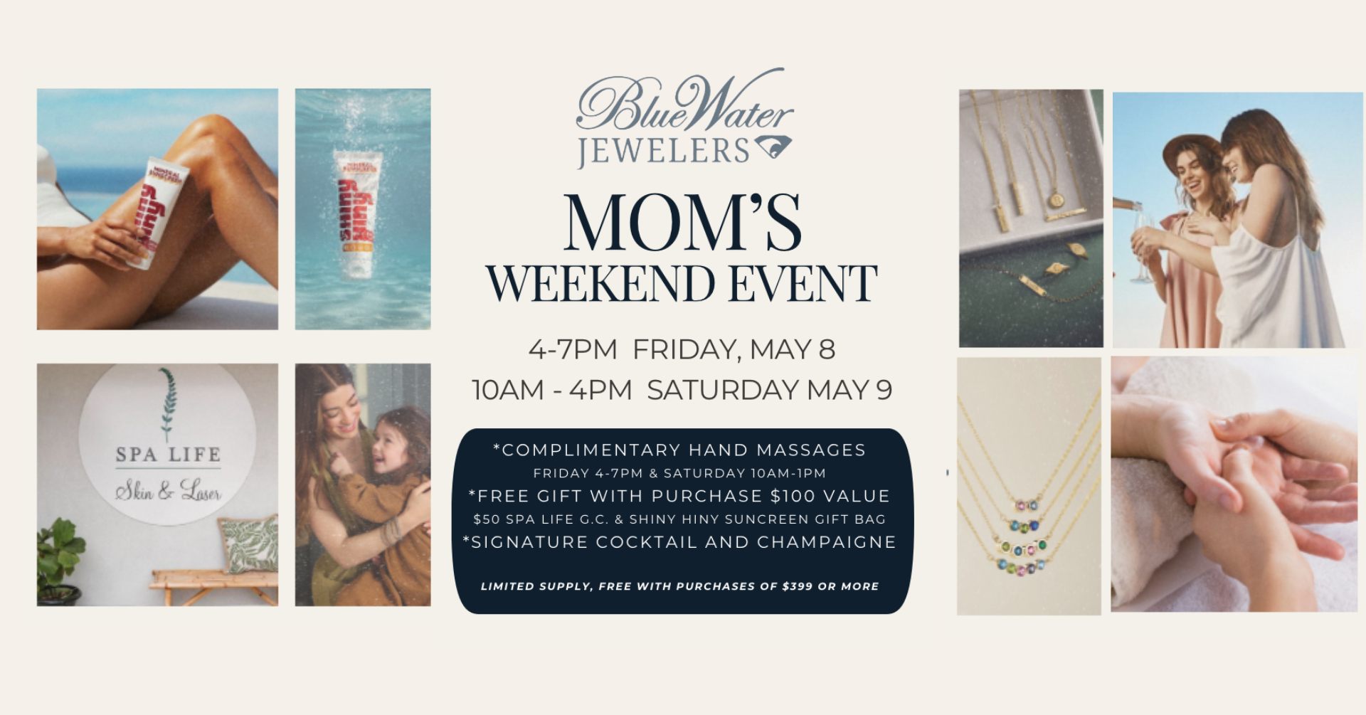 Blue Water Jewelers Facebook ad: Mother’s Day Weekend at Blue Water Jewelers