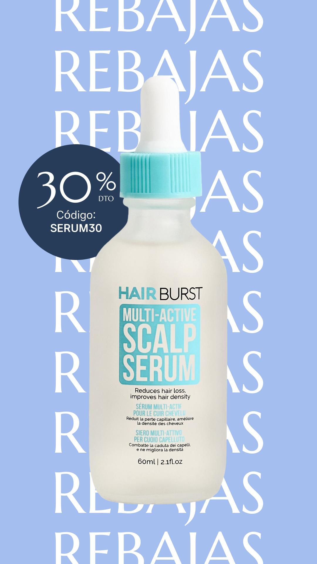 Hairburst España Facebook ad: Ahora con un 30% de descuento
