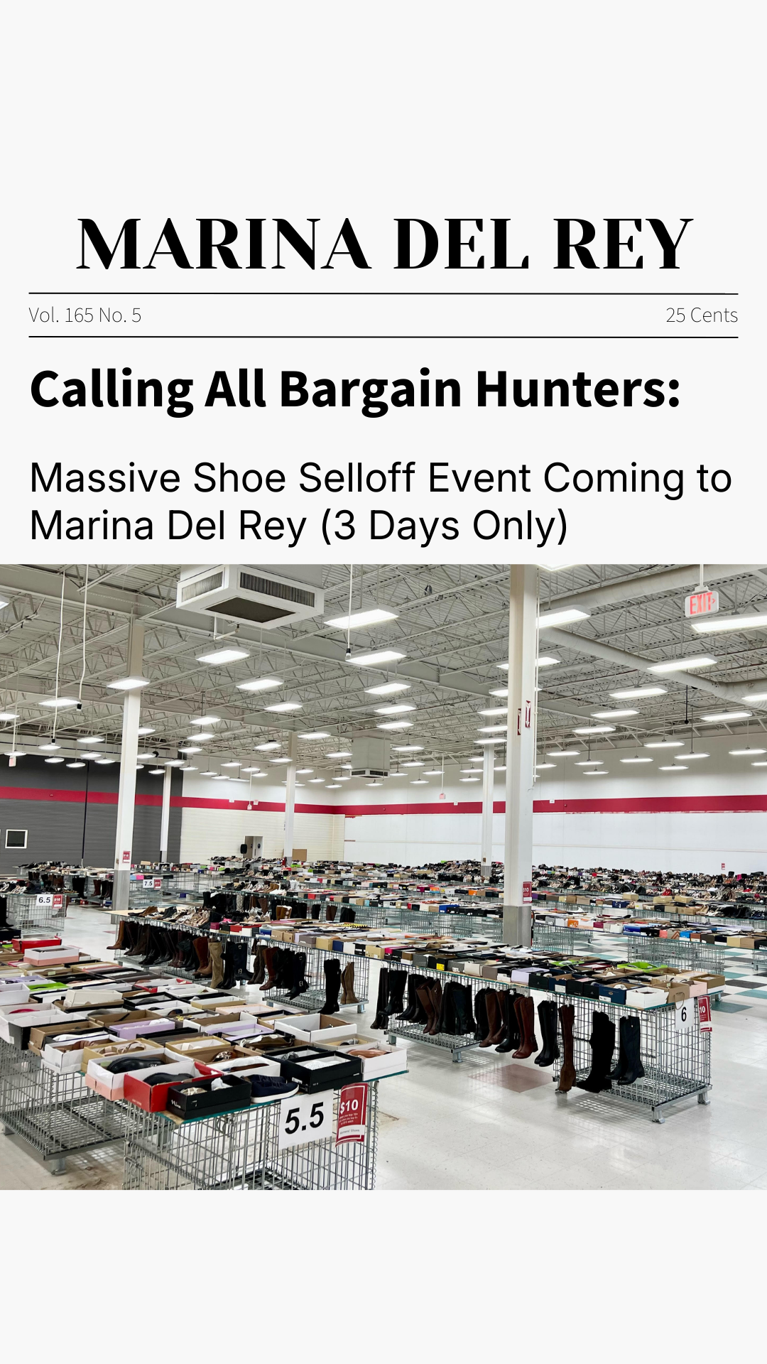 Shoe Selloff Event Facebook ad: Shoe Selloff Event | ALL Shoes $10-$30 | Marina Del Rey