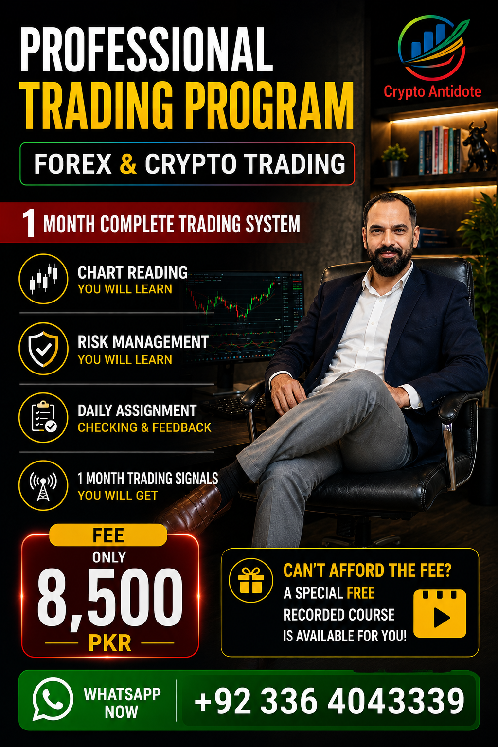 Crypto Antidote Facebook ad: FOREX & CRYPTO TRADING