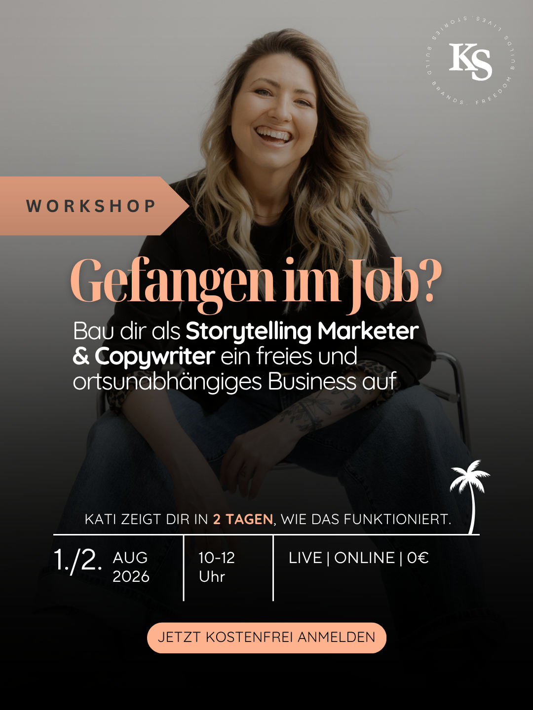Katrin Anna Steck Facebook ad: Weniger arbeiten - mehr leben