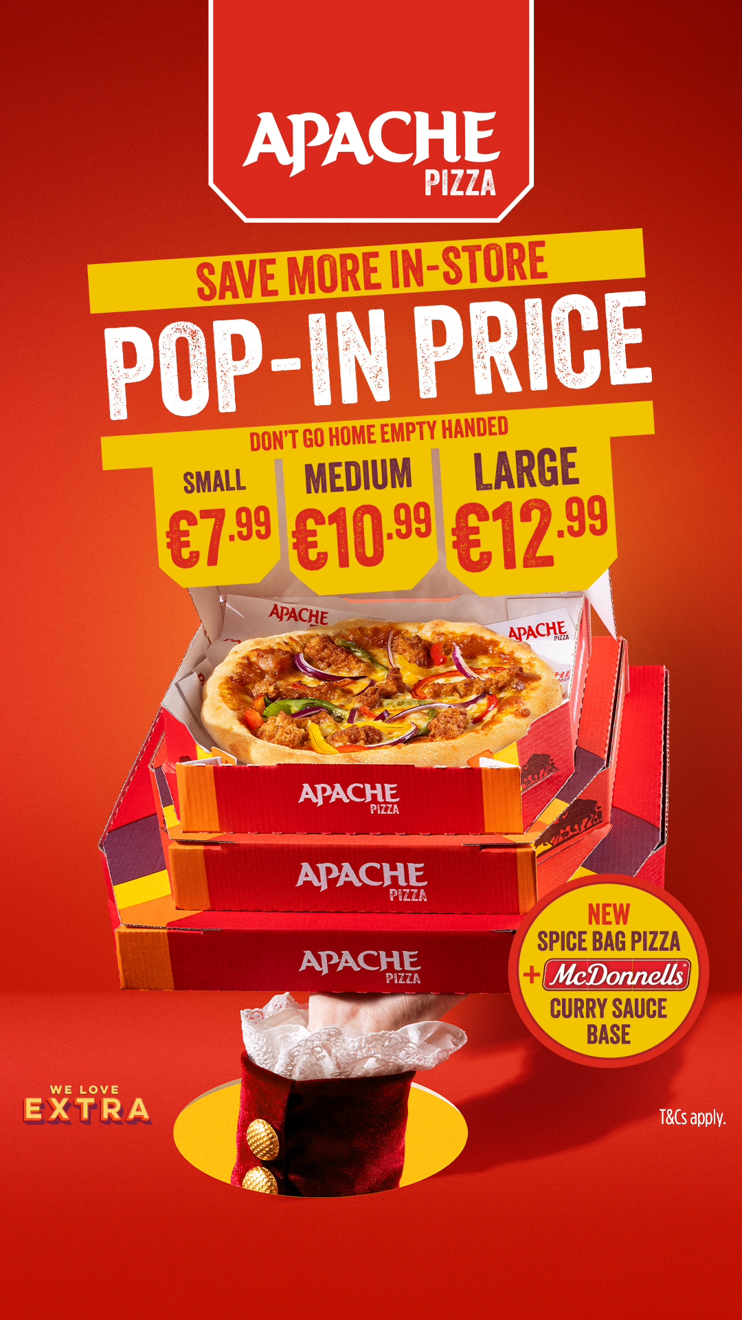 Apache Pizza Facebook ad from Mar 11, 2026