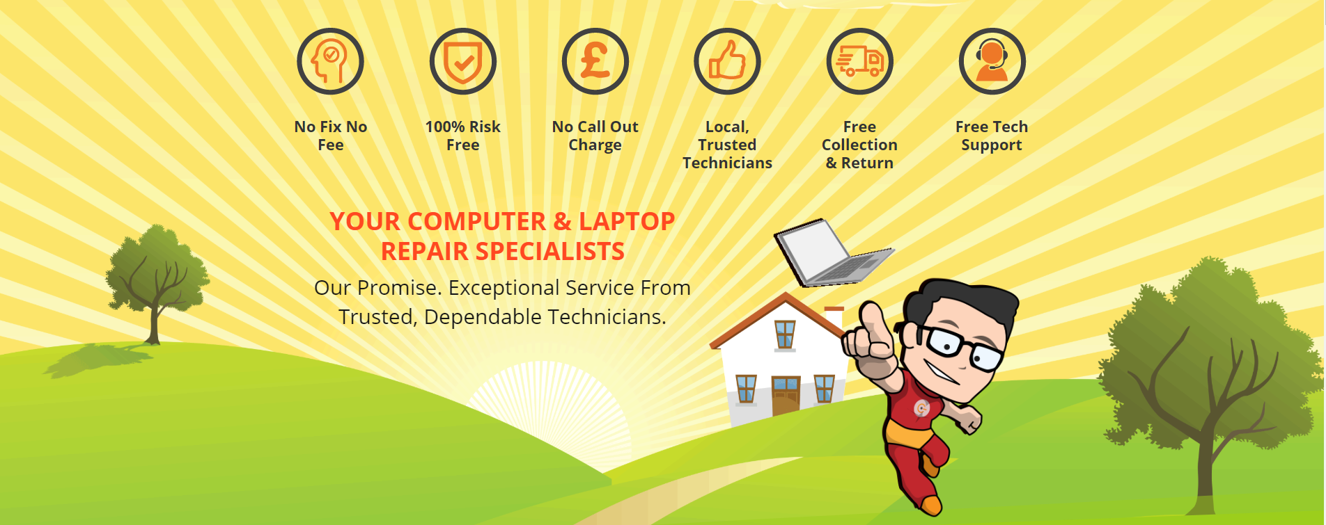 Computer Repair Man Facebook ad: Still looking for that computer repair?