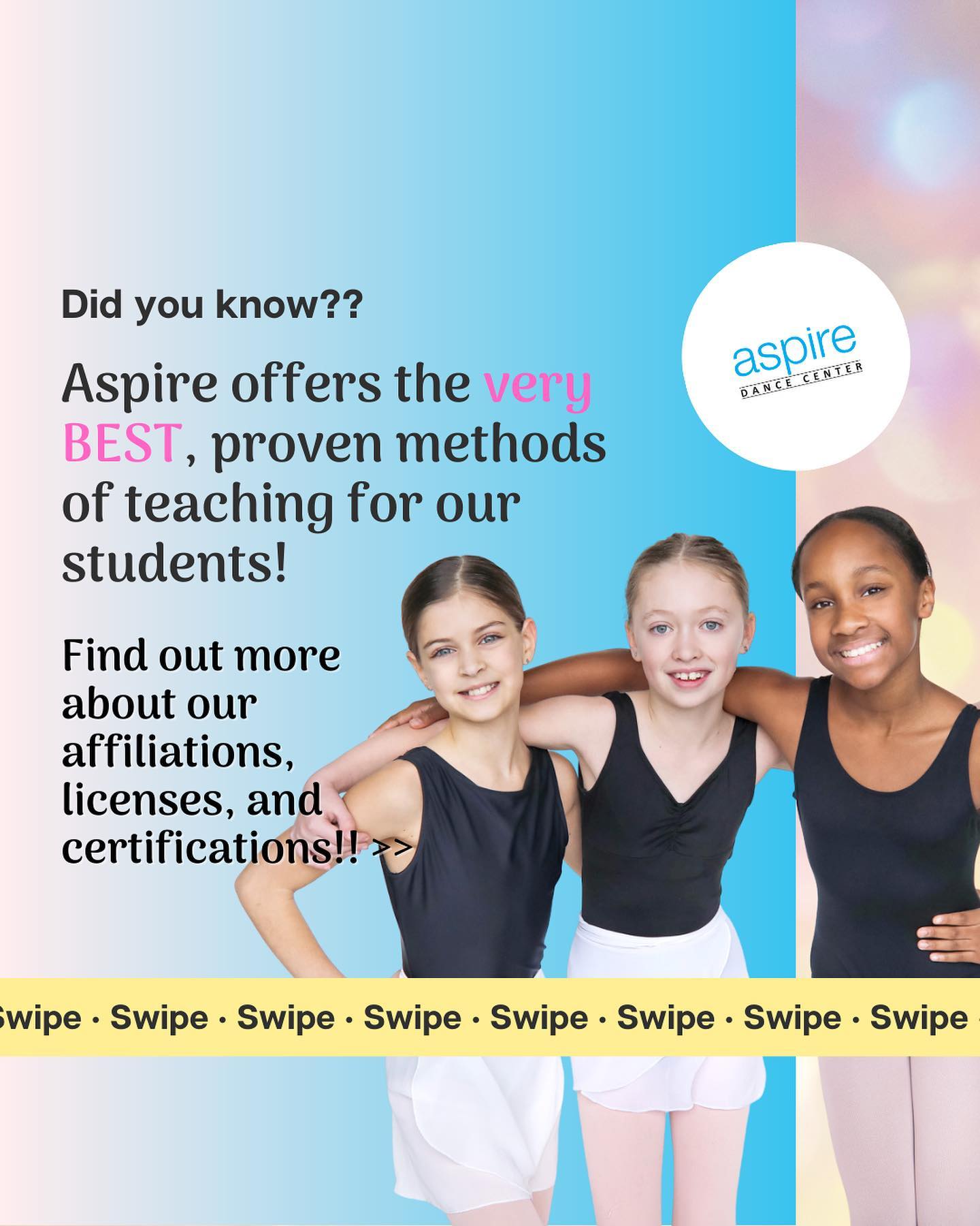Aspire Dance Center Facebook ad: Did you know Here at Aspire Dance Center…