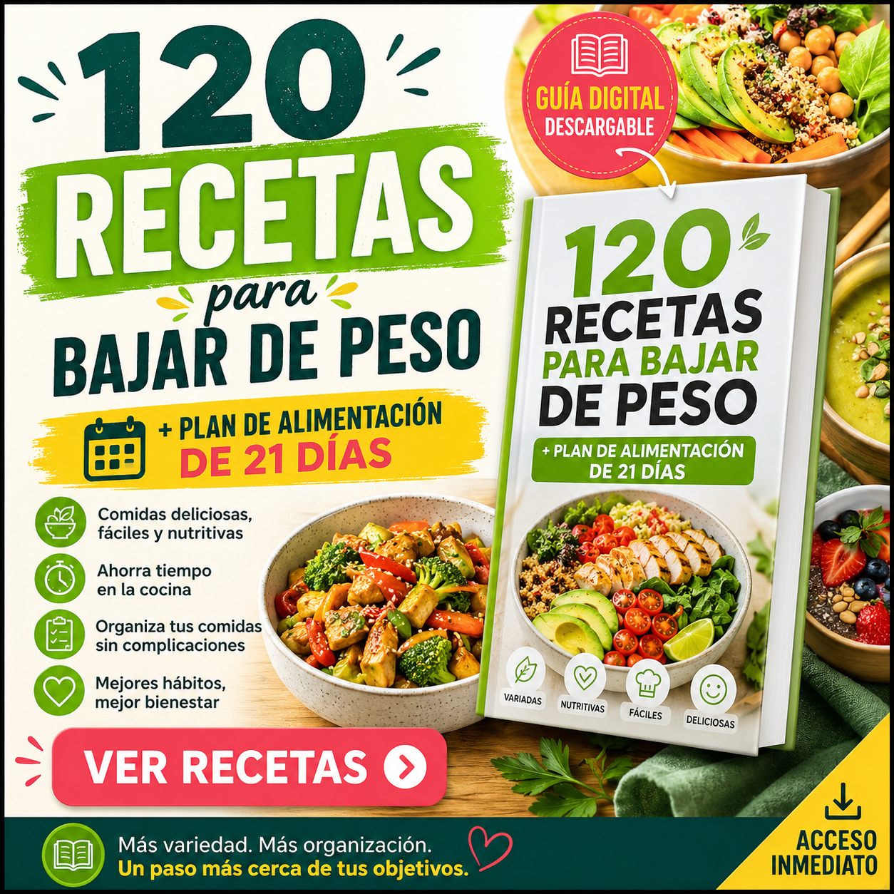 Hábitos de Vida Facebook ad: Descarga tu Recetario Completo