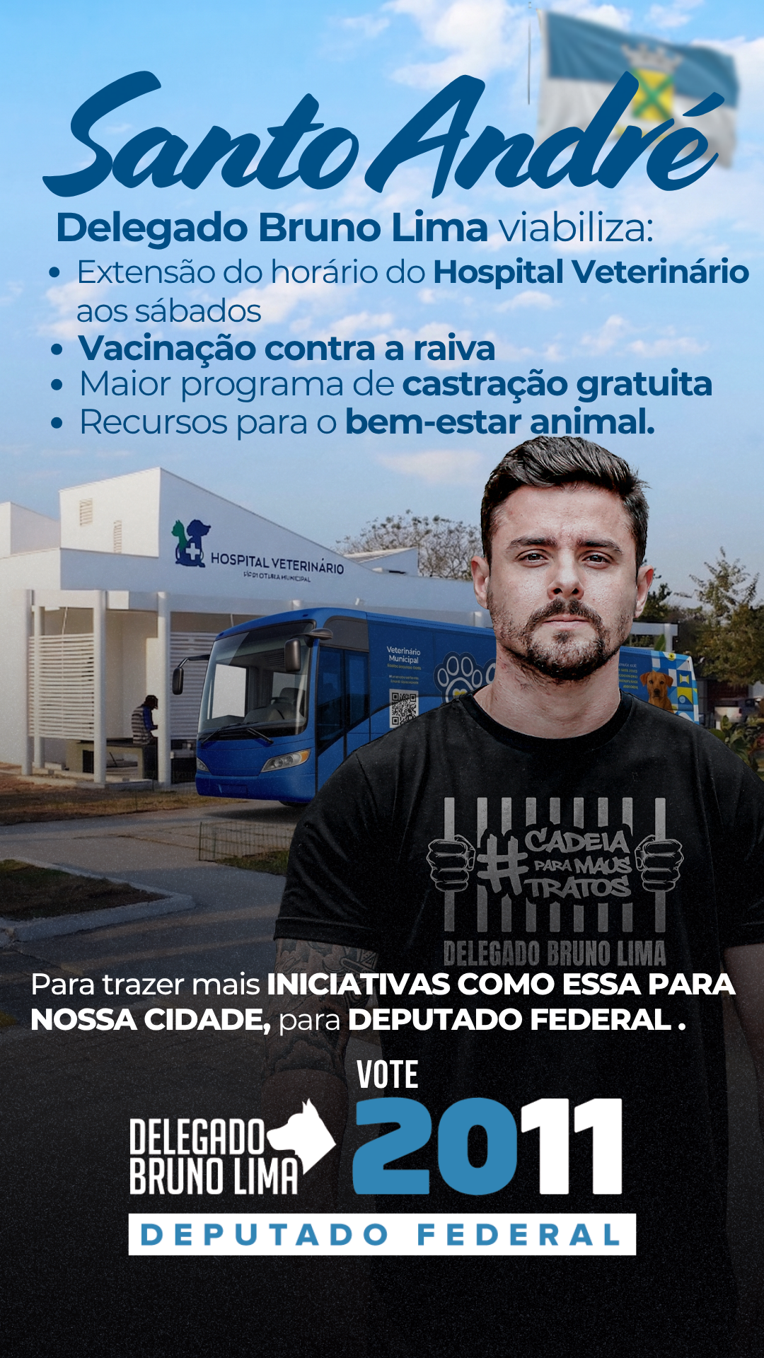 Delegado Bruno Lima Facebook ad: Vote 2011, Delegado Bruno Lima para Deputado Federal…