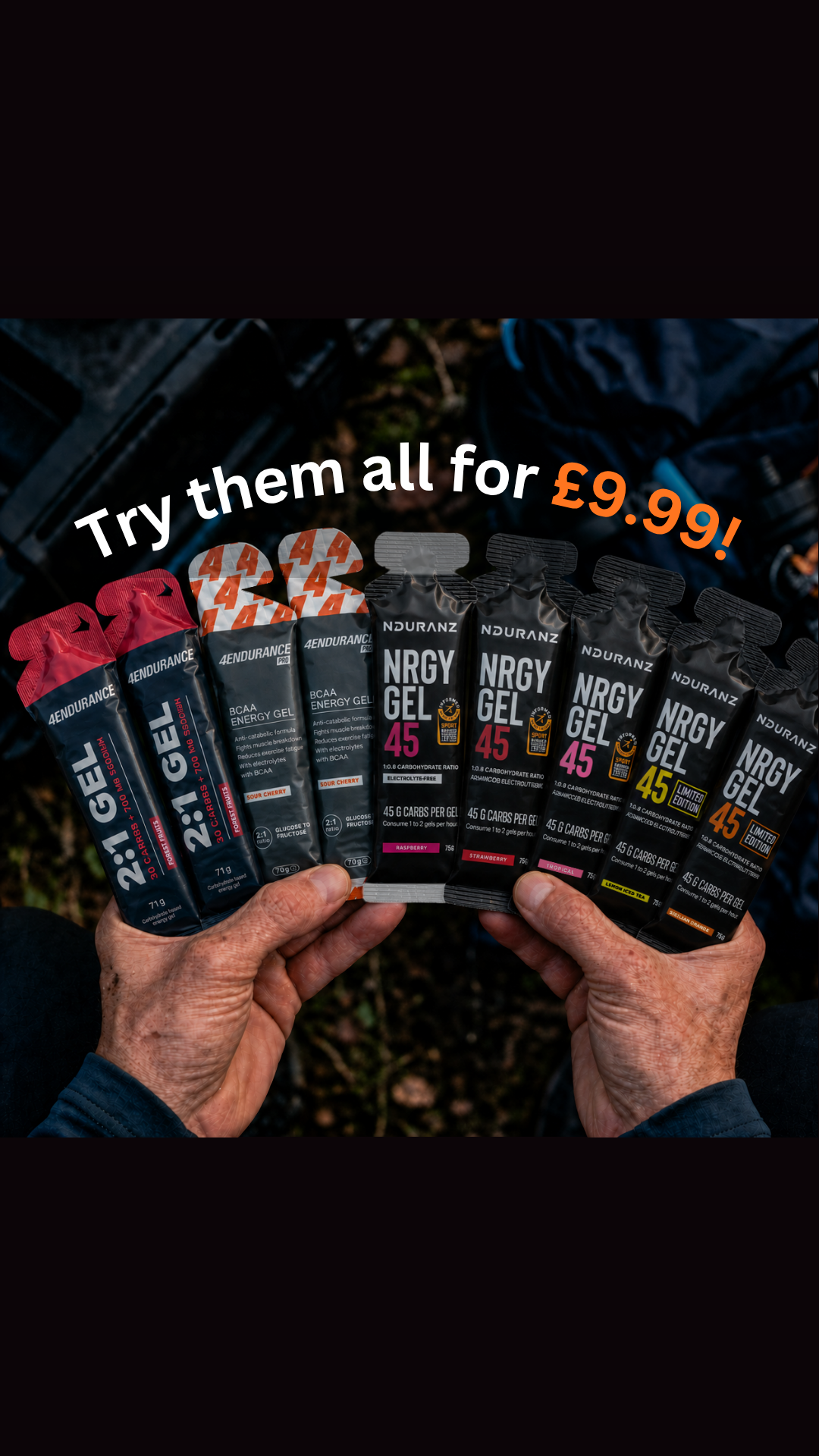 4Endurance UK Facebook ad: £1 per Gel