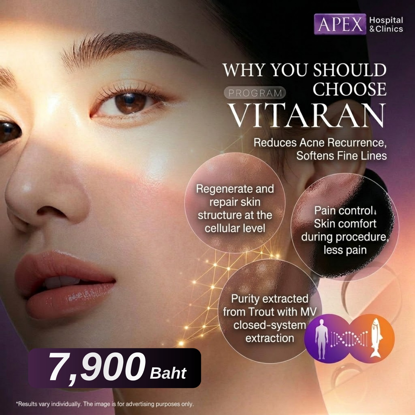 Apex International Thailand Facebook ad: Reveal healthier, radiant skin from within